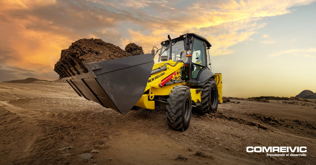 New Holland B80C trabajando en minera